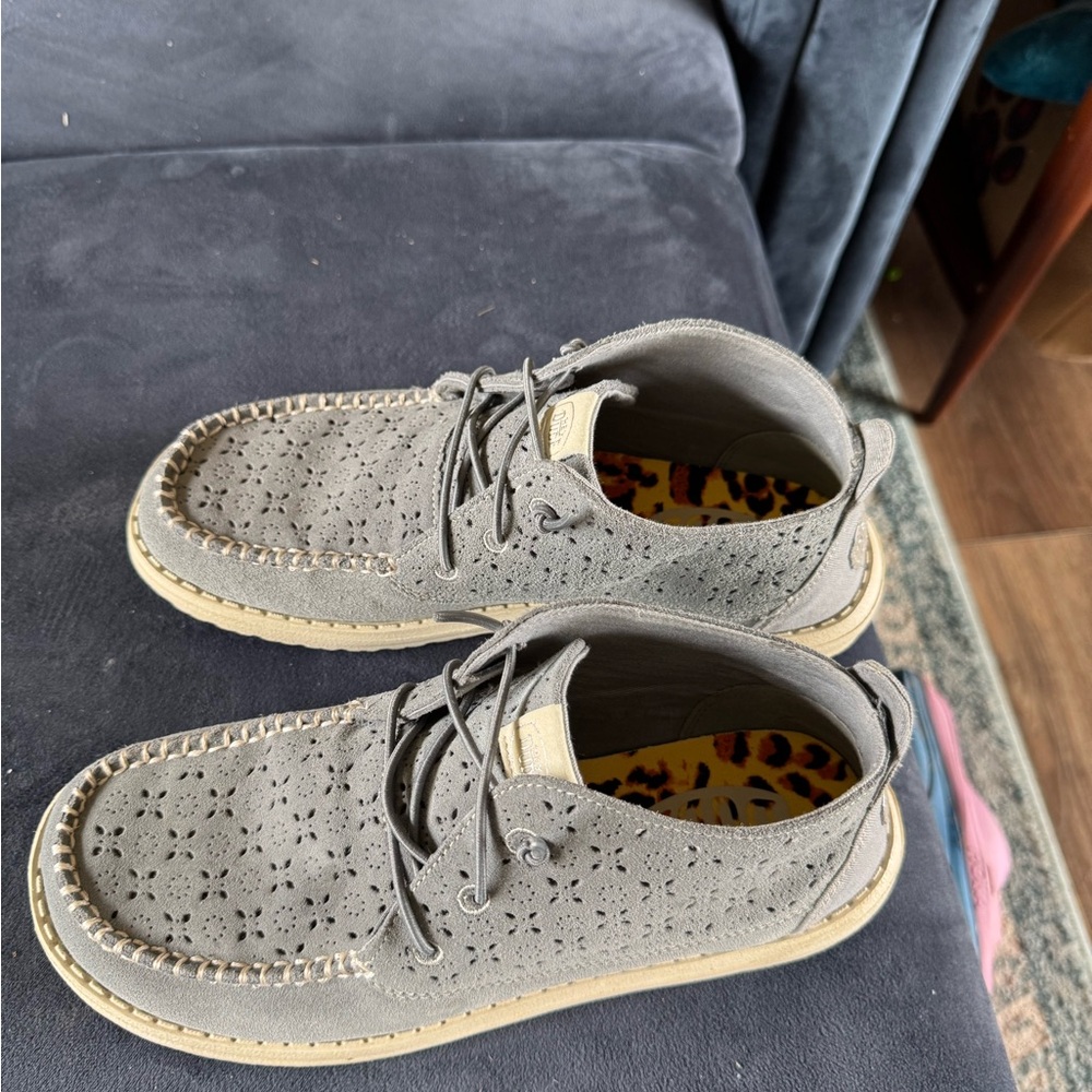 Hey Dude Gray Perforated Ankle Boots